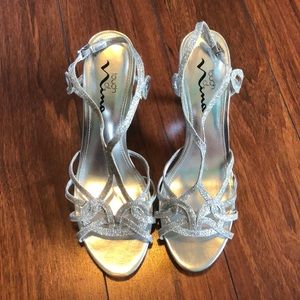 Sparkly heeled sandals